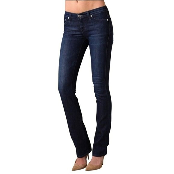 AG Adriano Goldschmied Ballad Slim Bootcut Jeans 26R Womens Dark Wash Denim - Picture 1 of 15